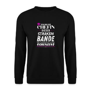 Chefin dieser Starken Bande Chefin Geschenke - Sweat-shirt Unisexe - noir - Devant - Alina (178cm) & Michal (187cm)