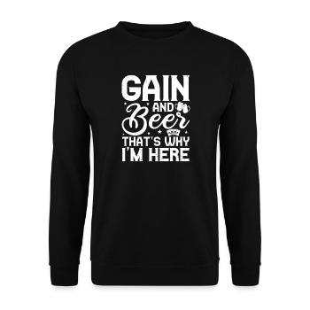 Casino Gambler Gain & Bière C’est pour ça que je suis là - Sweat-shirt Unisexe - noir - Devant - Alina (178cm) & Michal (187cm)