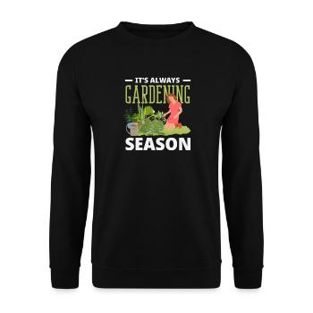Immer Gartenarbeit Saison Lustiger Gärtner - Unisex Pullover - Schwarz - Vorne - Alina (178cm) & Michal (187cm)