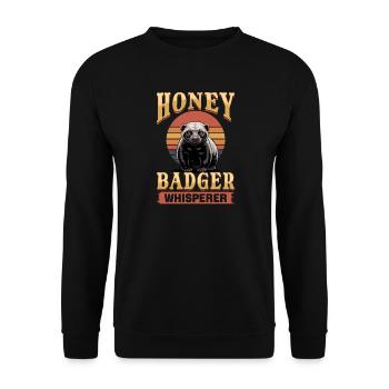 Funny Honey Badger - Unisex Pullover - Schwarz - Vorne - Alina (178cm) & Michal (187cm)
