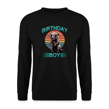 Funny Honey Badger - Unisex Pullover - Schwarz - Vorne - Alina (178cm) & Michal (187cm)