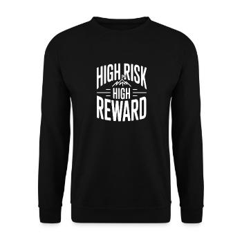 Hoher Risiko, hoher Ertrag - Unisex Pullover - Schwarz - Vorne - Alina (178cm) & Michal (187cm)
