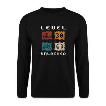 Level 30 - Unisex Sweatshirt - black - Front - Alina (178cm) & Michal (187cm)