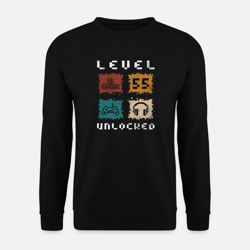 55th Birthday Level 55 unlocked - Unisex Sweatshirt - black