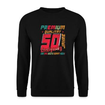 Premium 50 Unique Shirt Design - Unisex Sweatshirt - black - Front - Alina (178cm) & Michal (187cm)