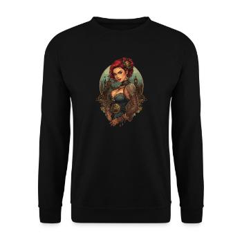Steam Punk Schöne Frauen Steampunk - Unisex Pullover - Schwarz - Vorne - Alina (178cm) & Michal (187cm)