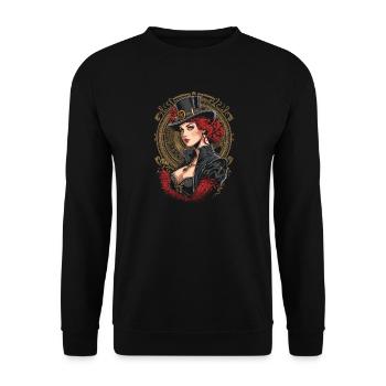 Steam Punk Schöne Frauen Steampunk - Unisex Pullover - Schwarz - Vorne - Alina (178cm) & Michal (187cm)