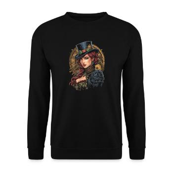Steam Punk Beautiful Women Steampunk - Unisex Sweatshirt - black - Front - Alina (178cm) & Michal (187cm)