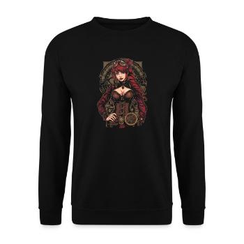Steam Punk Beautiful Women Steampunk - Unisex Sweatshirt - black - Front - Alina (178cm) & Michal (187cm)
