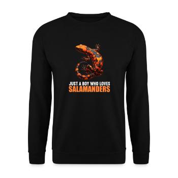 Fire Salamander Salamander - Unisex Sweatshirt - black - Front - Alina (178cm) & Michal (187cm)