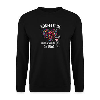 Carnival Confetti Heart Party Saying Carnival - Unisex Sweatshirt - black - Front - Alina (178cm) & Michal (187cm)