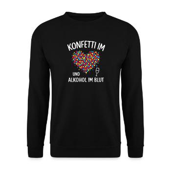 Carnival Confetti Heart Party Saying Carnival - Unisex Sweatshirt - black - Front - Alina (178cm) & Michal (187cm)