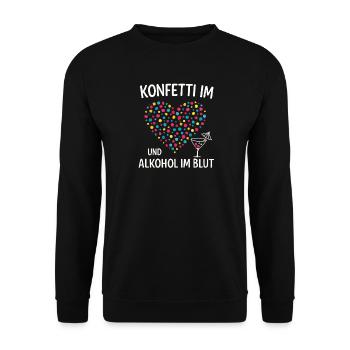 Carnival Confetti Heart Party Saying Carnival - Unisex Sweatshirt - black - Front - Alina (178cm) & Michal (187cm)