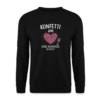 Carnival Confetti Heart Party Saying Carnival - Unisex Sweatshirt - black - Front - Alina (178cm) & Michal (187cm)