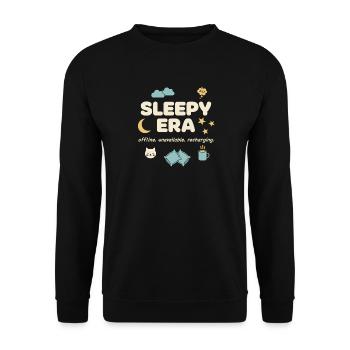Sleepy Era Offline Recharging Relaxation - Unisex Sweatshirt - black - Front - Alina (178cm) & Michal (187cm)