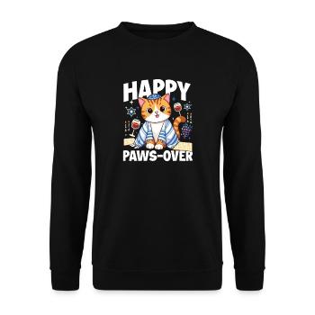 Joyeuse Pâte sur l’amoureux des chats Drôle de Pessa’h - Sweat-shirt Unisexe - noir - Devant - Alina (178cm) & Michal (187cm)