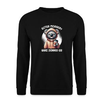 Guten Morgen Ganz Dünnes Eis Koala Schlafmützen - Unisex Sweatshirt - black - Front - Alina (178cm) & Michal (187cm)
