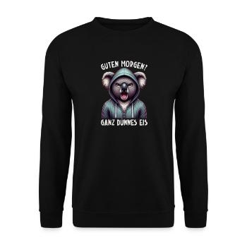 Guten Morgen Ganz Dünnes Eis Koala Schlafmützen - Unisex Sweatshirt - black - Front - Alina (178cm) & Michal (187cm)