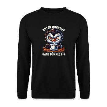 Bonjour, manchots de glace très minces, les endormis - Sweat-shirt Unisexe - noir - Devant - Alina (178cm) & Michal (187cm)