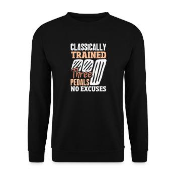 Voiture manuelle, entraînée classiquement - Sweat-shirt Unisexe - noir - Devant - Alina (178cm) & Michal (187cm)