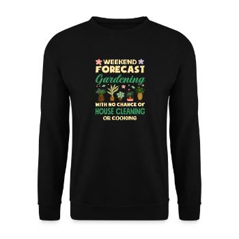 Prévisions du week-end Jardinage Passionnés de plantes - Sweat-shirt Unisexe - noir - Devant - Alina (178cm) & Michal (187cm)