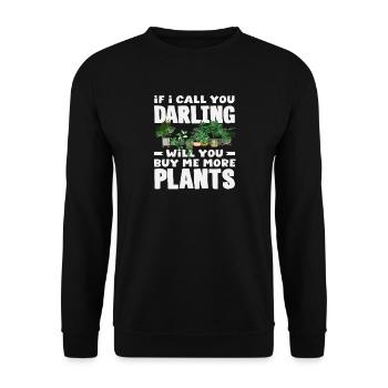 Plant Lovers Buy Me More Plants Succulent - Unisex Sweatshirt - black - Front - Alina (178cm) & Michal (187cm)