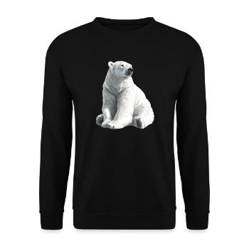 Polar Bär Illustration Eislicht - Unisex Pullover - Schwarz - Vorne - Alina (178cm) & Michal (187cm)