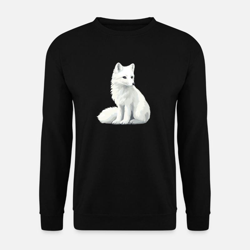 Weiße Fuchsillustration - Unisex Pullover - Schwarz