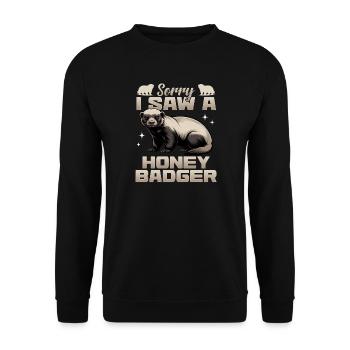 Funny Honey Badger - Unisex Pullover - Schwarz - Vorne - Alina (178cm) & Michal (187cm)