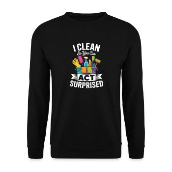 Funny cleanliness and teamwork plaster motif - Unisex Sweatshirt - black - Front - Alina (178cm) & Michal (187cm)