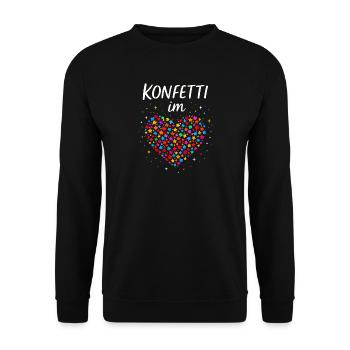 Carnival confetti in the heart of Shrovetide Carnival - Unisex Sweatshirt - black - Front - Alina (178cm) & Michal (187cm)