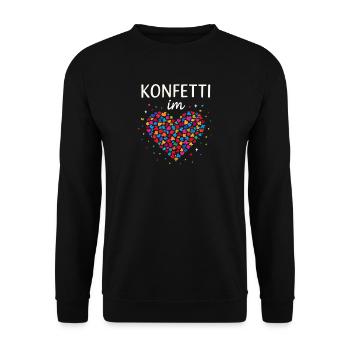 Carnival confetti in the heart of Shrovetide Carnival - Unisex Sweatshirt - black - Front - Alina (178cm) & Michal (187cm)