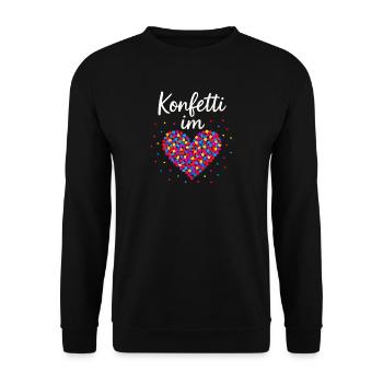 Carnival confetti in the heart of Shrovetide Carnival - Unisex Sweatshirt - black - Front - Alina (178cm) & Michal (187cm)