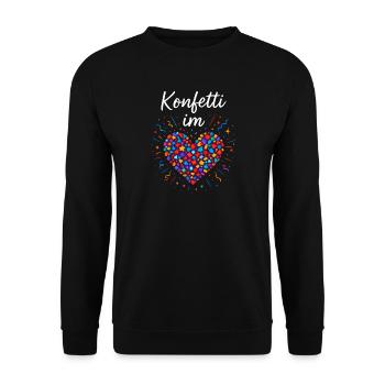 Carnival confetti in the heart of Shrovetide Carnival - Unisex Sweatshirt - black - Front - Alina (178cm) & Michal (187cm)