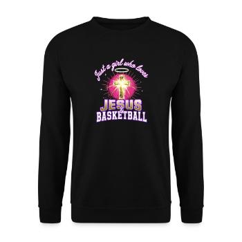 Jesus und Basketball Mädchen-Design - Unisex Pullover - Schwarz - Vorne - Alina (178cm) & Michal (187cm)