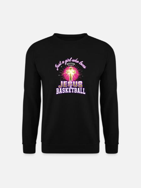 Jesus und Basketball Mädchen-Design - Unisex Pullover - Schwarz