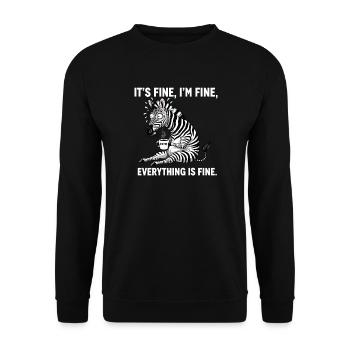 its fine im fine coffee zebra - Unisex Sweatshirt - black - Front - Alina (178cm) & Michal (187cm)