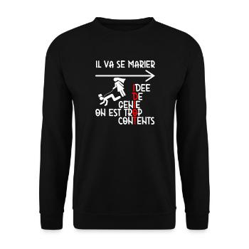 Humor Stag Party Outfit - Unisex Sweatshirt - black - Front - Alina (178cm) & Michal (187cm)