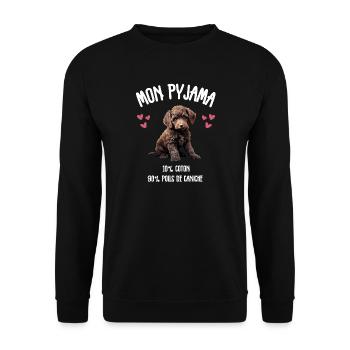 Pyjama Chien Caniche Humour - Sweat-shirt Unisexe - noir - Devant - Alina (178cm) & Michal (187cm)