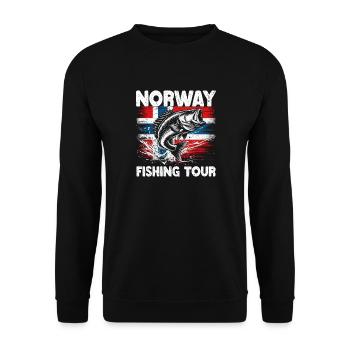 Norway Fischer Fish Angeln Angler Norwegen - Unisex Pullover - Schwarz - Vorne - Alina (178cm) & Michal (187cm)
