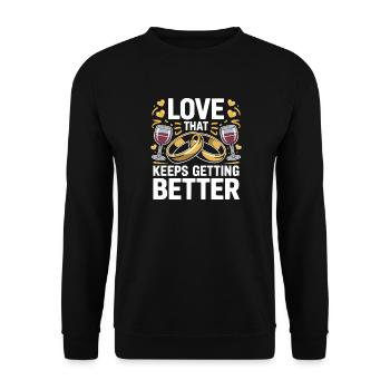 Couple marié anniversaire 2026 Mari Femme - Sweat-shirt Unisexe - noir - Devant - Alina (178cm) & Michal (187cm)