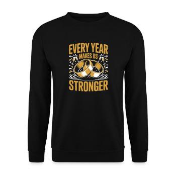 Hochzeitstag des Ehepaares 2026 Ehemann und Ehefrau - Unisex Pullover - Schwarz - Vorne - Alina (178cm) & Michal (187cm)