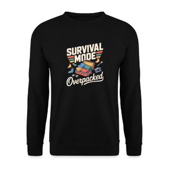 Überlebensmodus Überladenes Spaß-T-Shirt - Unisex Pullover - Schwarz - Vorne - Alina (178cm) & Michal (187cm)