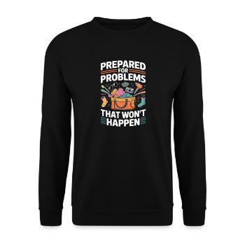 Overloaded Backpacking Chaotis Luggage - Unisex Sweatshirt - black - Front - Alina (178cm) & Michal (187cm)