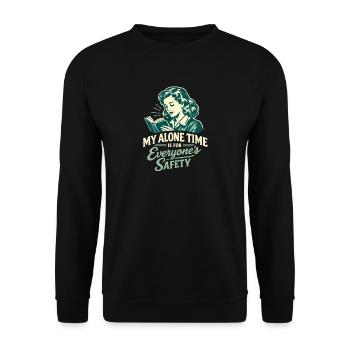 My Alone Time Is For Everyone's Safety Read the book - Unisex Sweatshirt - black - Front - Alina (178cm) & Michal (187cm)