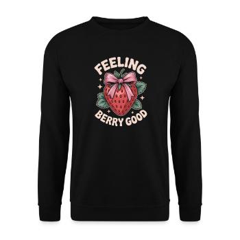 Expressions à la fraise Cadeau drôle à la fraise - Sweat-shirt Unisexe - noir - Devant - Alina (178cm) & Michal (187cm)