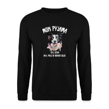 Pyjama Drôle Chien Border Collie - Sweat-shirt Unisexe - noir - Devant - Alina (178cm) & Michal (187cm)