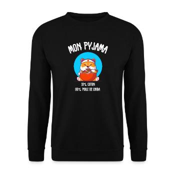 Shiba Humor Dog Pajamas - Unisex Sweatshirt - black - Front - Alina (178cm) & Michal (187cm)