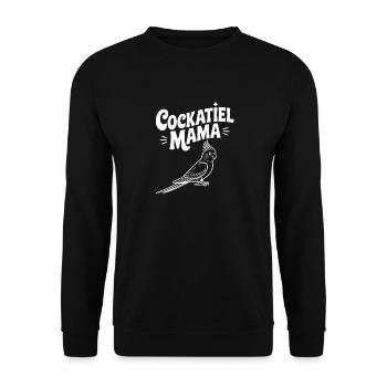 Nymphensittich-Mama - Unisex Pullover - Schwarz - Vorne - Alina (178cm) & Michal (187cm)