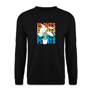 Retro-pflanzen Pflanzenliebhaber Sukkulenten - Unisex Pullover - Schwarz - Vorne - Alina (178cm) & Michal (187cm)